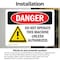 Signmission Do Not Operate This Machine Unless Authorize Danger Sign, Vinyl Decal, 10in W x 7in L, 2PK OS-2PACK-DS-D-710-L-1155 - alternate 7